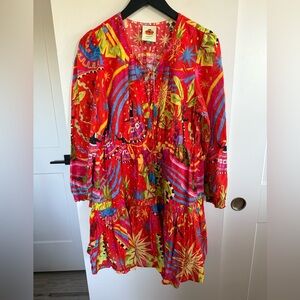 FARM Rio Women’s Magic Forest Tiered Mini Dress Size Medium